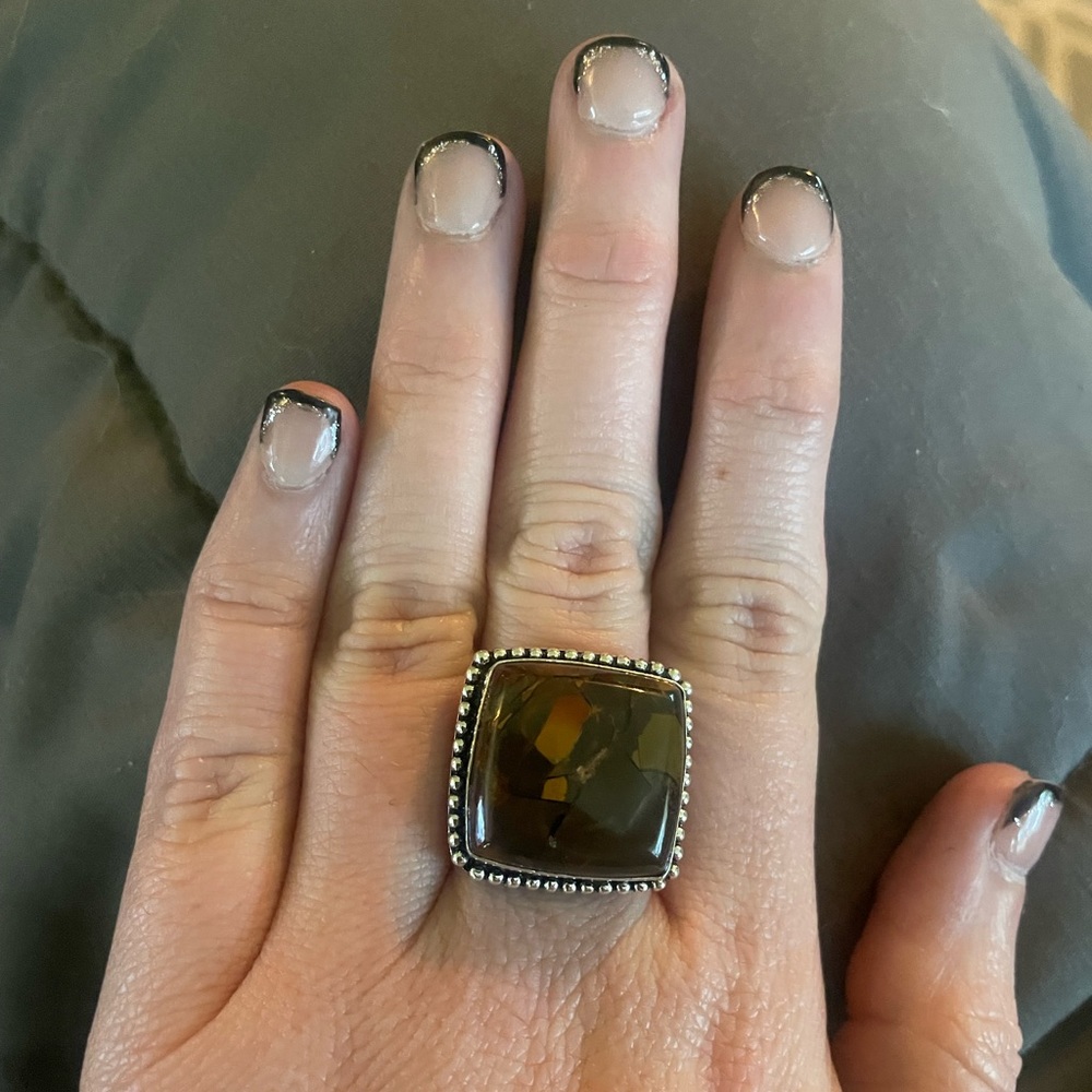 Natural gemstone ring in Sterling Silver